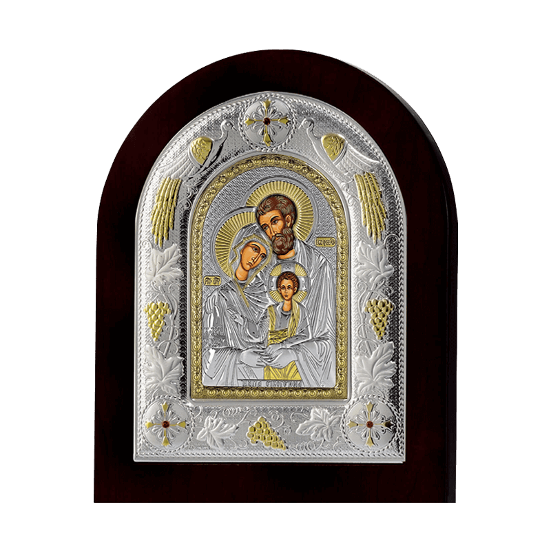 ICON 24X29 SACRED FAMILY SILVER-GOLD