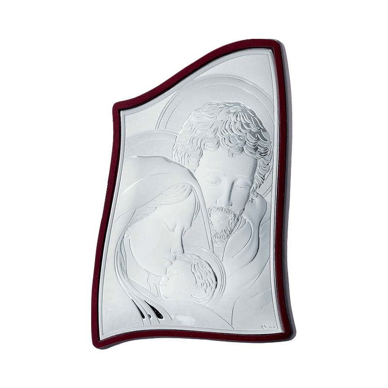 IMAGE 21X15 ASYMMETRIC HOLY FAMILY IN SILVER